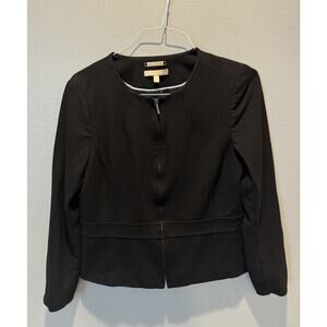 Talbots Gold Label Black Full Zip Jacket Knit In Italy Size 10 Women’s